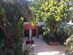 Patio del Centro de Formación, donde se ubican algunas de las actividades del FICCI.